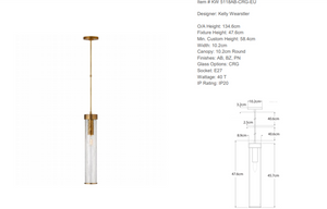 Kelly Wearstler Liaison Long Pendant Lamp
