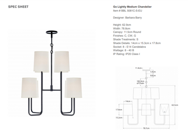 Barbara Barry Go Lightly Medium Chandelier
