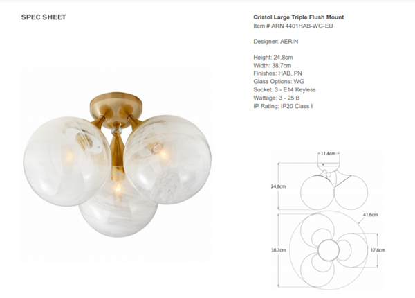 Aerin Cristol Large Plafond by Visual Comfort