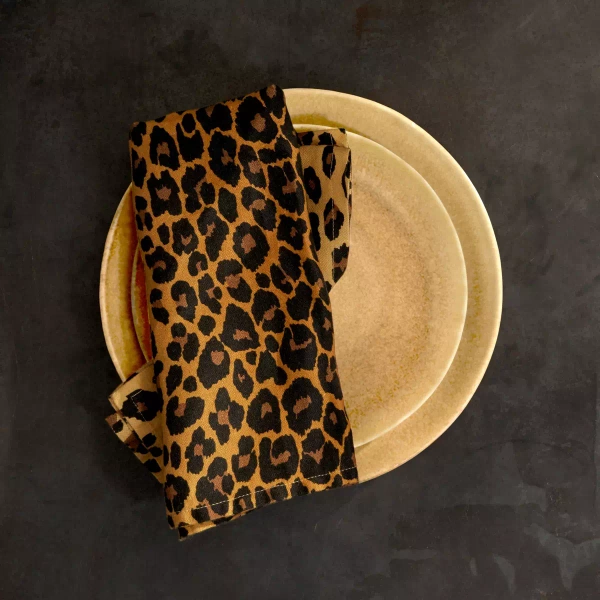 Zestaw czterech serwetek L'Objet, z kolekcji Leopard
