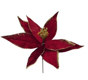 Christmas decoration - poinsettia with gold glitter