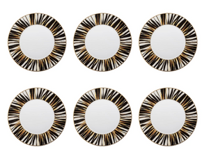 Zestaw sześciu talerzy obiadowych Roberto Cavalli Home, z kolekcji Ray of Gold