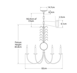 Gramercy medium chandelier designed by Chapman & Myers Visual Comfort brand 