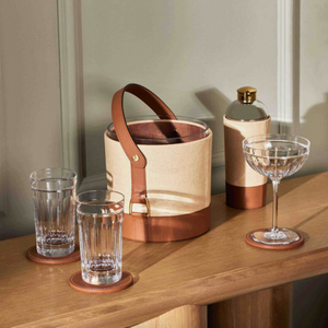 Set of two Ralph Lauren Home crystal glasses, from the Coraline Highball collection