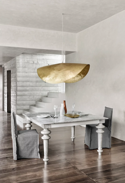 Brass 96 pendant lamp in gold by Gervasoni 1882