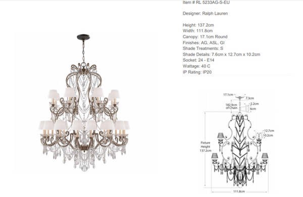 Ralph Lauren Home Adrianna Large Chandelier