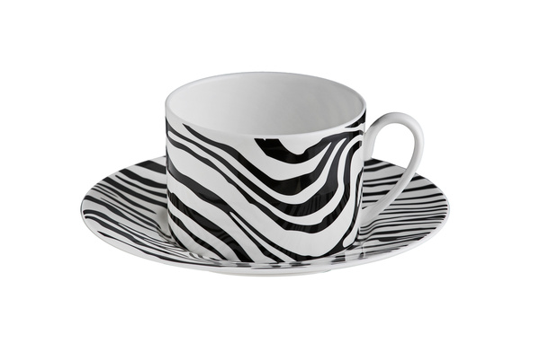 Roberto Cavalli Home tea cup, from the Zebrage collection 