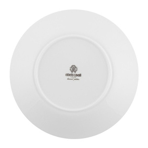 Talerz do zupy Roberto Cavalli Home, z kolekcji Lizzard (Platin)
