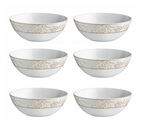 Set of six Roberto Cavalli Home soup bowls from the Blooming Roses collection