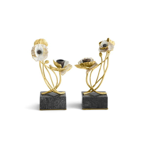 Set of two candle holders by Michael Aram, from the Anemone collection