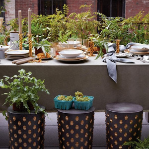 L'Objet dinner plate, from the Corde (Gold) collection