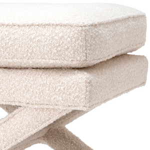 Cordoba Bouclé cream pouffe by Eichholtz