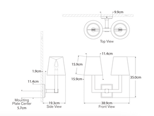 Kinkiet Square Tube Double projektu Chapman & Myers marki Visual Comfort