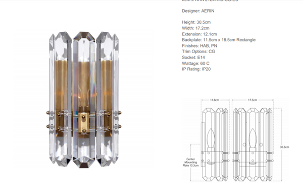 Aerin Bonnington wall lamp by Visual Comfort