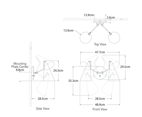 Clemente Double wall lamp by Aerin