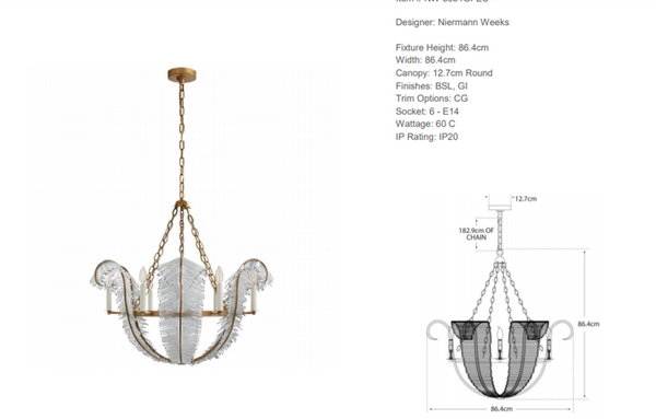 Niermann Weeks Calais 34 chandelier