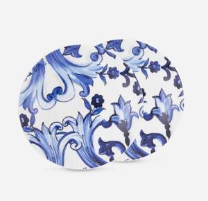 Set of two Dolce&Gabbana dessert plates, Blu Mediterraneo 