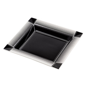Tray Four Black Square