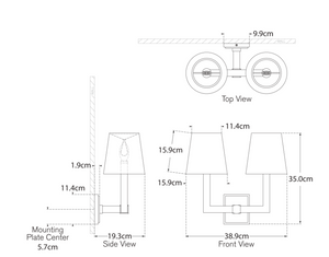 Kinkiet Square Tube Double projektu Chapman & Myers marki Visual Comfort