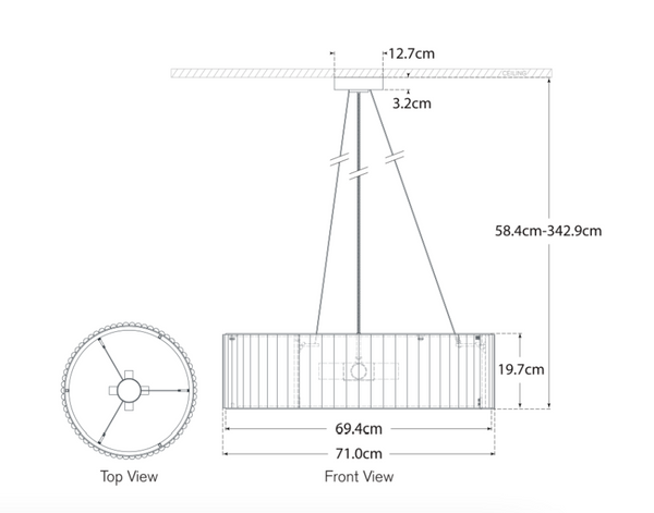 Lampa wisząca Palati Large projektu Ian K.Fowler marki Visual Comfort