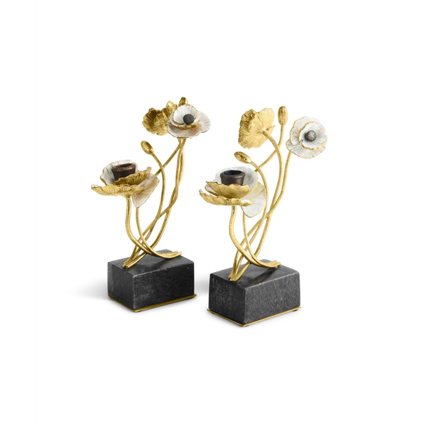 Set of two candle holders by Michael Aram, from the Anemone collection