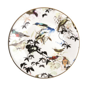 Roberto Cavalli Home dessert plate, from the Garden's Birds collection