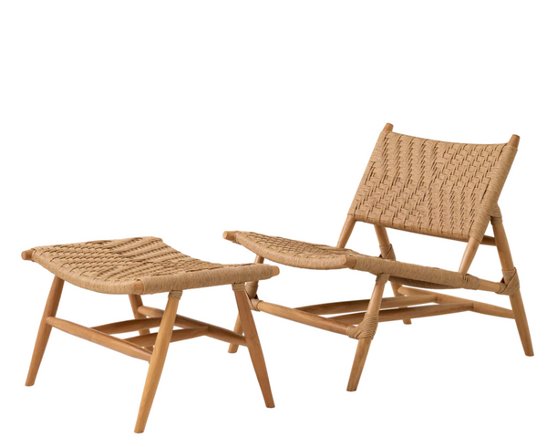 Laroc garden chair and footstool by Eichholtz