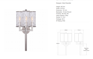 Kelly Wearstler Liaison Triple wall lamp  