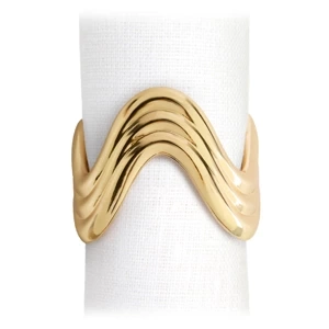Set of four L'Objet napkin rings, Ripple