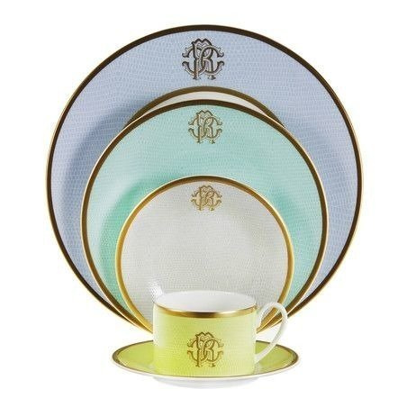 Set of six Roberto Cavalli Home tea cups, from the Lizzard (Sunrise) collection
