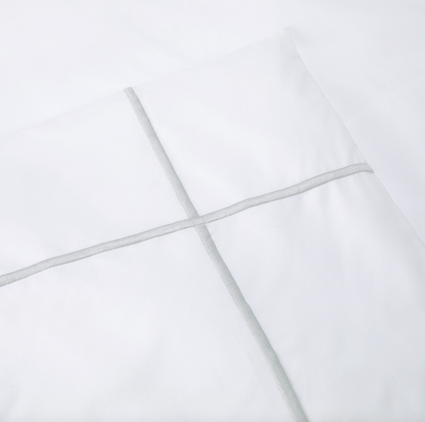 Yves Delorme comforter cover, from the Athena (Silver) collection