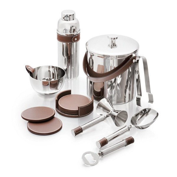 Ralph Lauren Home ice bucket and tongs, from the Preston collection