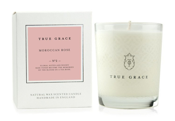 True Grace Moroccan Rose scented candle, from the Village collection