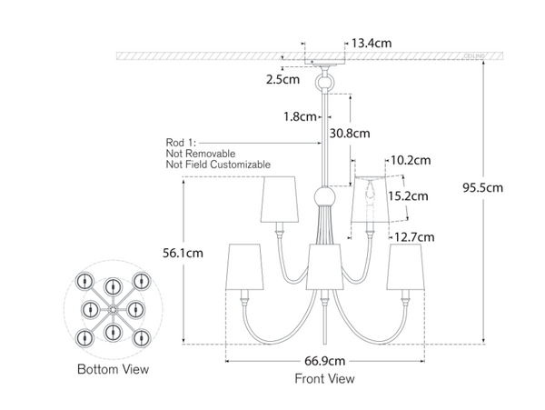 Żyrandol Reed Large projektu Thomas O'Brien marki Visual Comfort