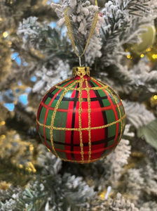 Christmas decoration - bauble in matte red and green color