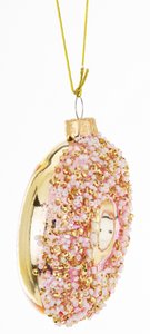 Christmas ornament - a colorful glass donut with a hole