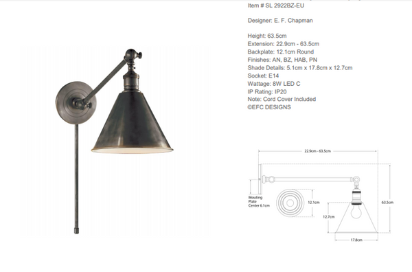 Wall lamp Chapman & Myers Boston by Visual Comfort