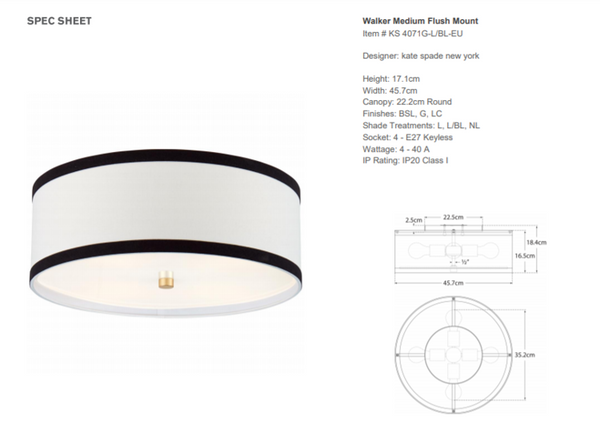 Kate Spade New York Walker Plafond Medium