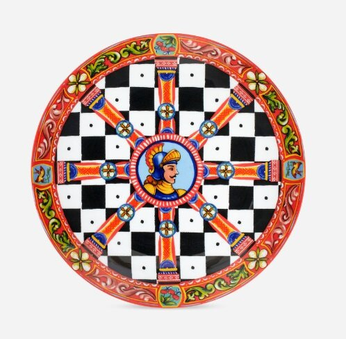 Set of two Dolce&Gabbana dinner plates, Carretto Siciliano