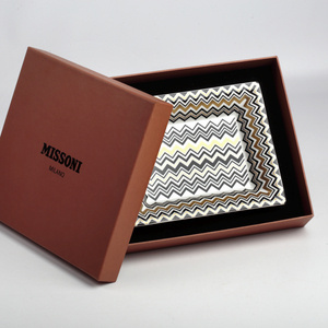 Missoni Home rectangular tray, from the Zig Zag Gold collection