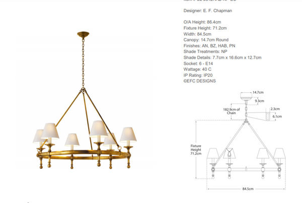 Classic Ring Chandelier by Chapman & Myers by Visual Comfort