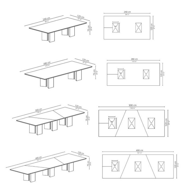 Karl 240 table by Casamilano