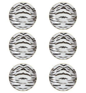 Set of six Roberto Cavalli Home dessert plates from the Tiger collection