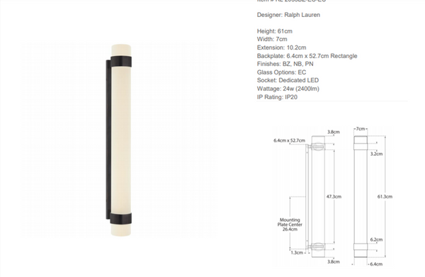 Ralph Lauren Home Barton Large wall lamp