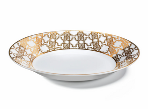Set of six Roberto Cavalli Home soup plates from the Monogram Gold collection