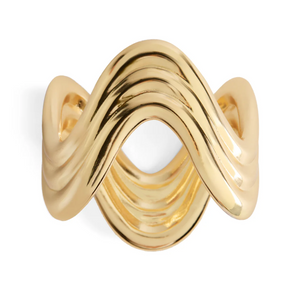 Set of four L'Objet napkin rings, Ripple