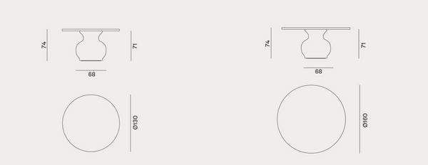 Moon 36 table by Gervasoni 1882