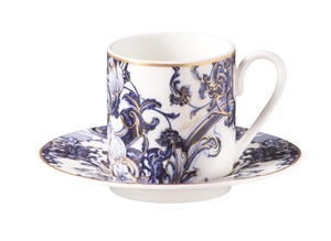 Filiżanka ze spodkiem do kawy Roberto Cavalli Home, z kolekcji Azulejos