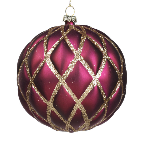Christmas decoration - Pink Bomb with gold glitter