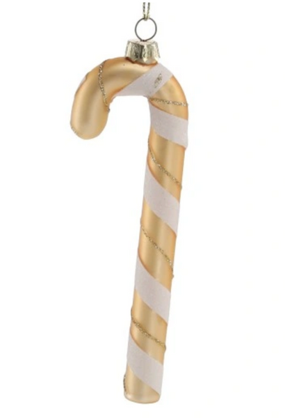Golden candy cane Christmas ornament